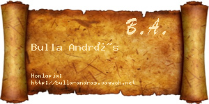 Bulla András névjegykártya