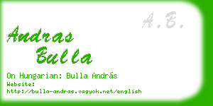 andras bulla business card